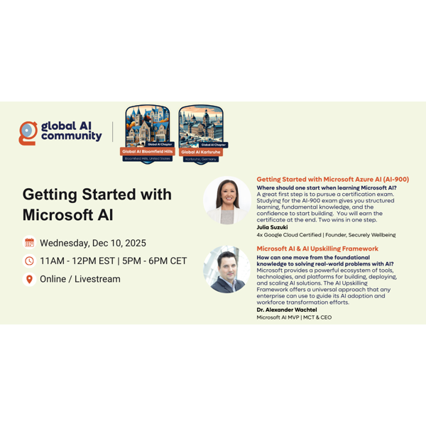 Getting Started with Microsoft AI | A Joint Event by the Global AI Bloomfield Hills & Karlsruhe Chapters