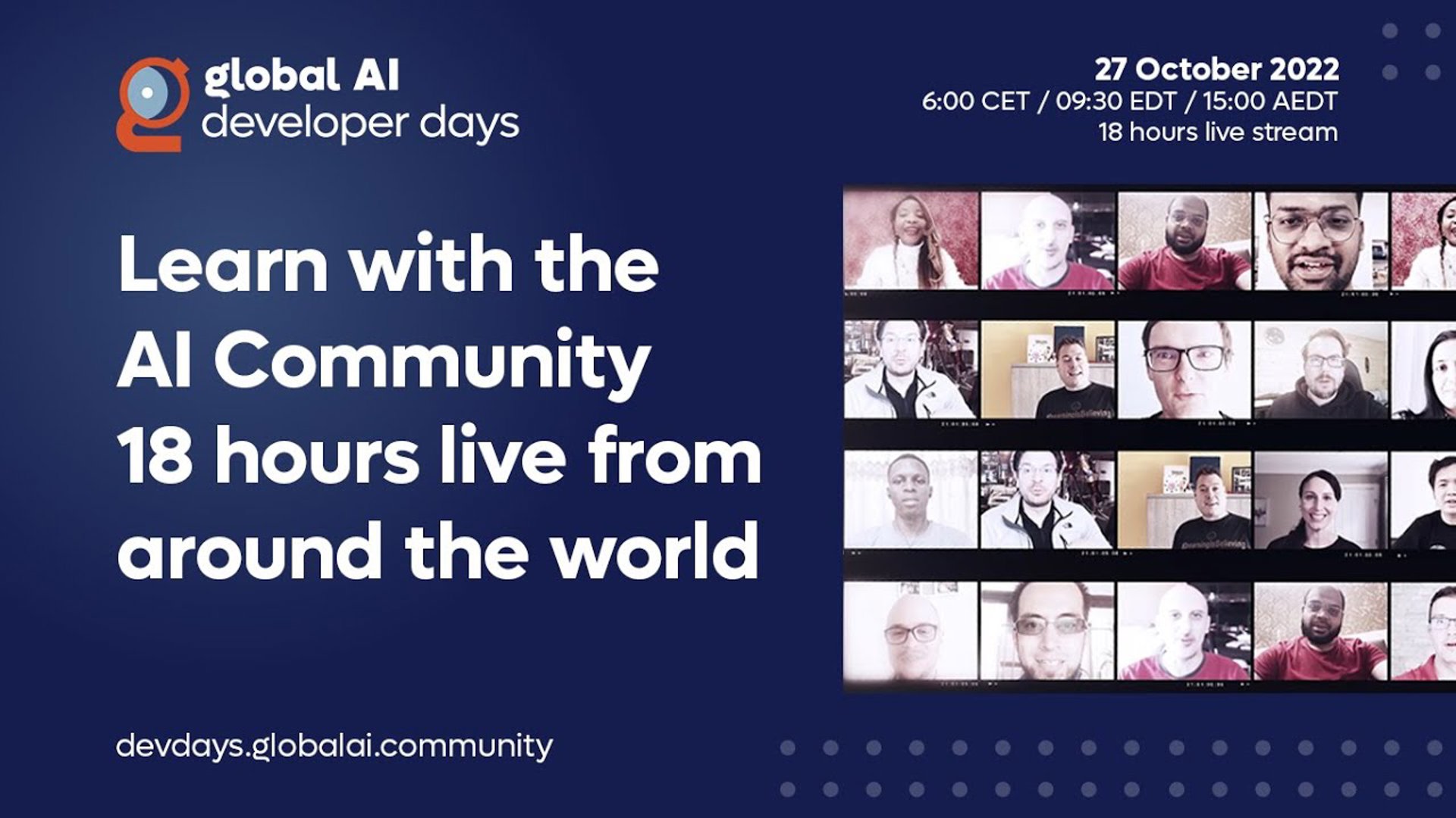 Learn with the AI Community around the world - Global AI Developer Days 2022
