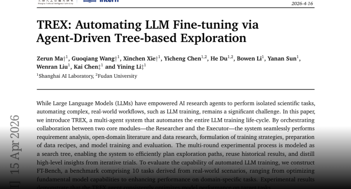 TREX: Automating LLM Fine-tuning via Agent-Driven Tree-based Exploration
