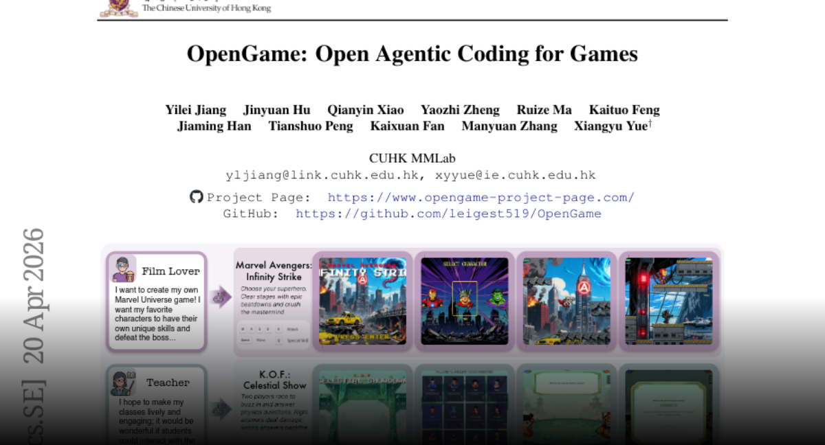 OpenGame: Open Agentic Coding for Games