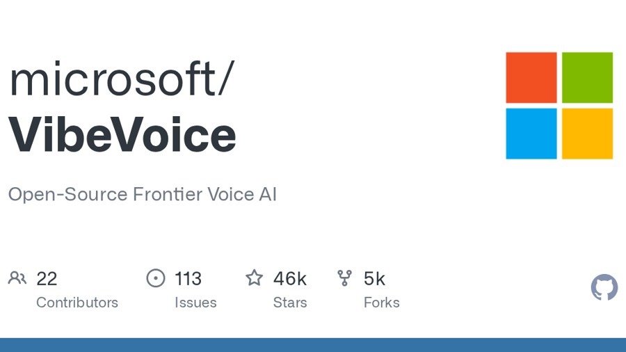 microsoft/VibeVoice: Open-Source Frontier Voice AI