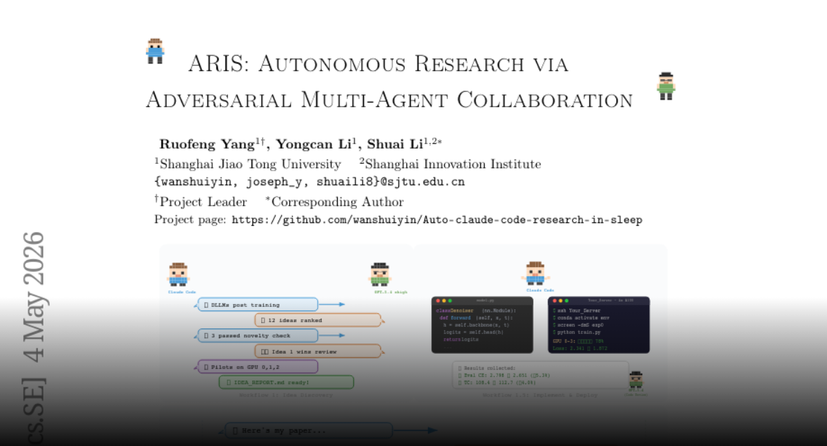 ARIS: Autonomous Research via Adversarial Multi-Agent Collaboration