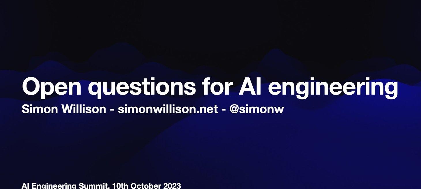 Open questions for AI engineering