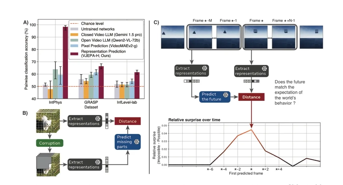 Intuitive physics understanding emerges from self-supervised pretraining on natural videos