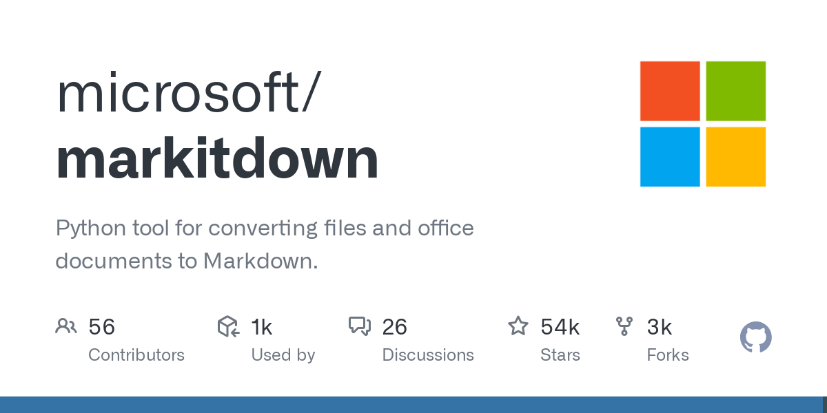 GitHub - microsoft/markitdown