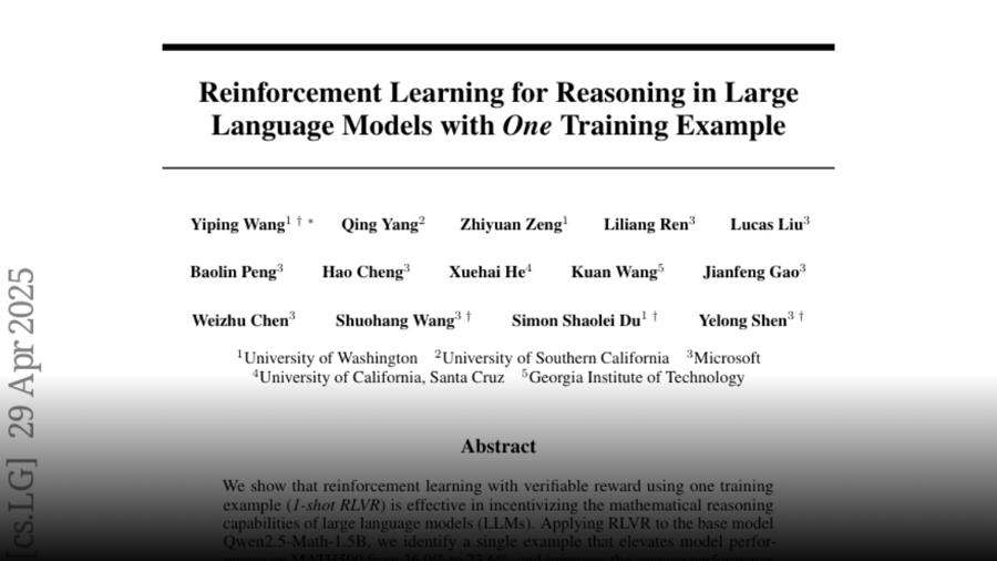 Reinforcement Learning for Reasoning in Large Language Models with One Training Example