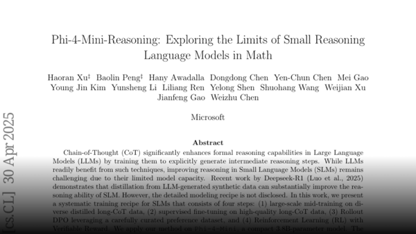 Phi-4-Mini-Reasoning: Exploring the Limits of Small Reasoning Language Models in Math