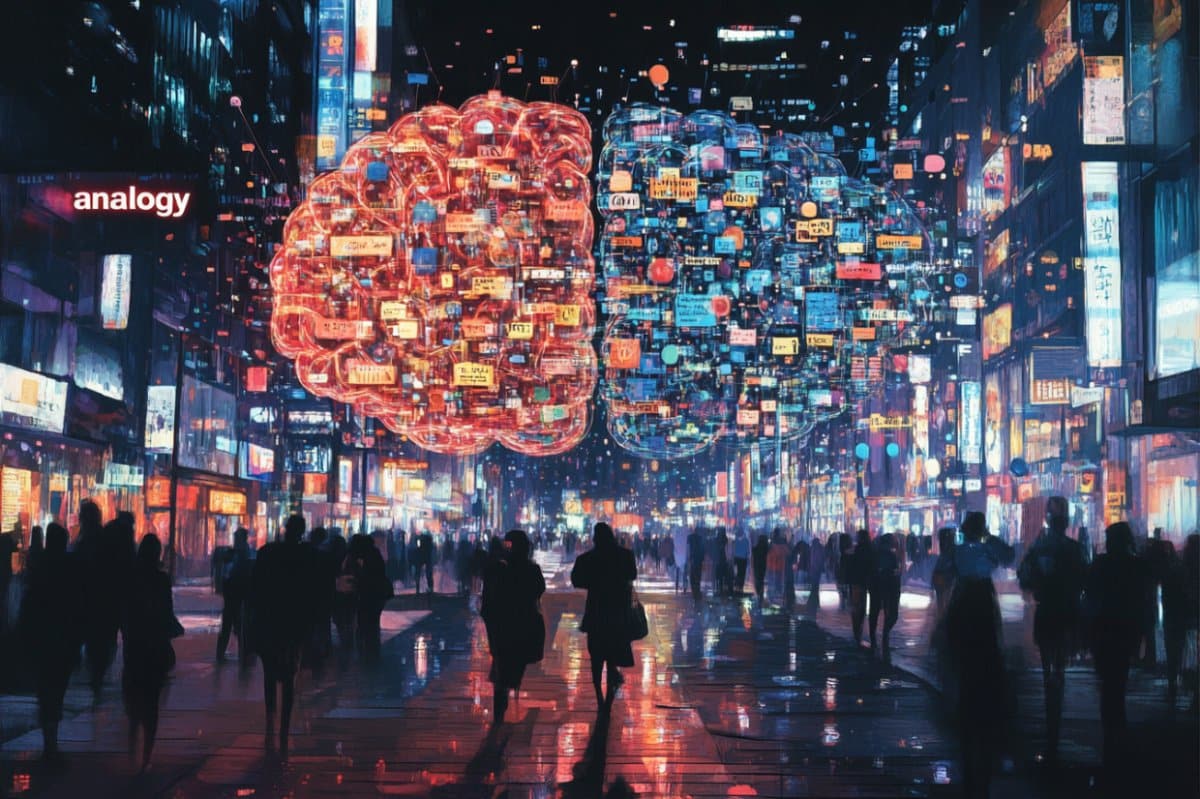 AI LLMs Learn Like Us, But Without Abstract Thought