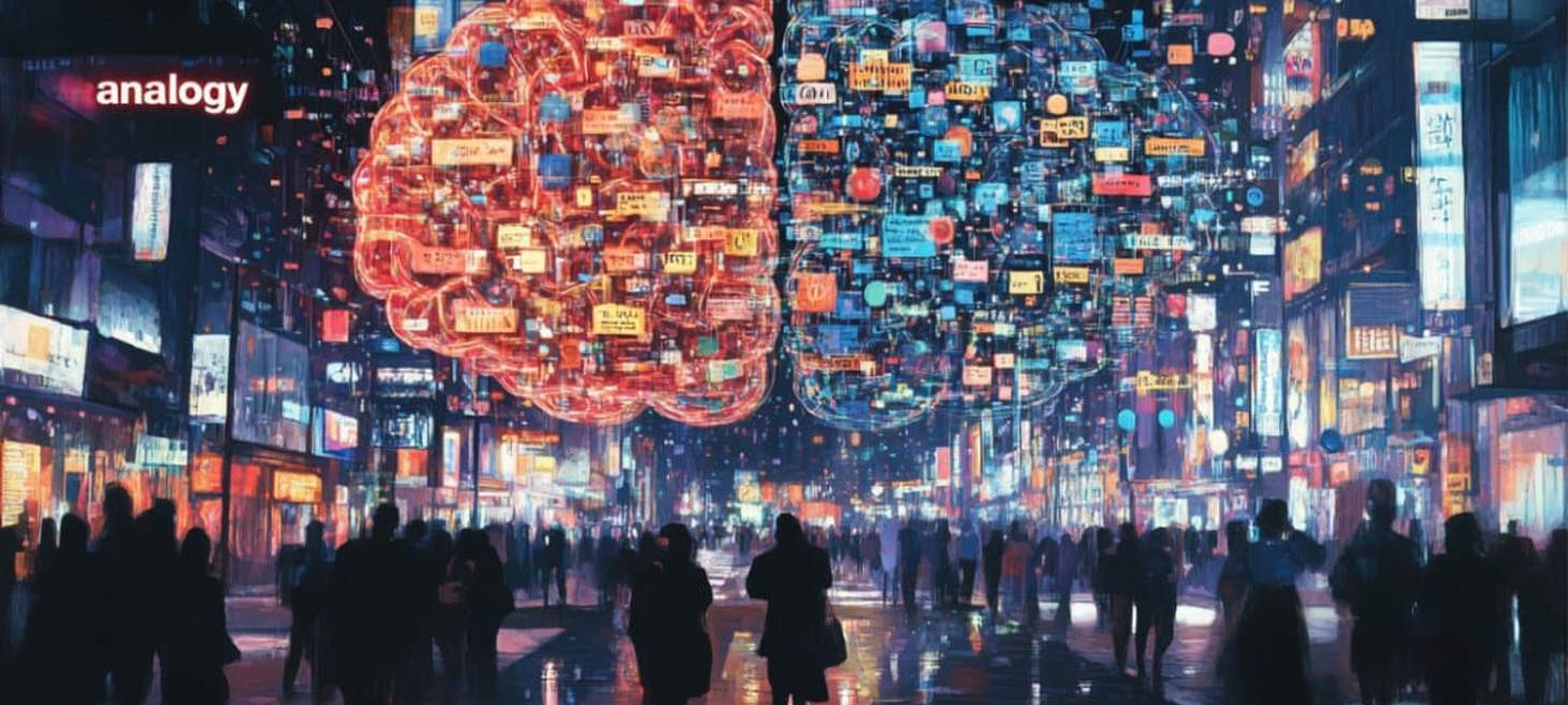 AI LLMs Learn Like Us, But Without Abstract Thought