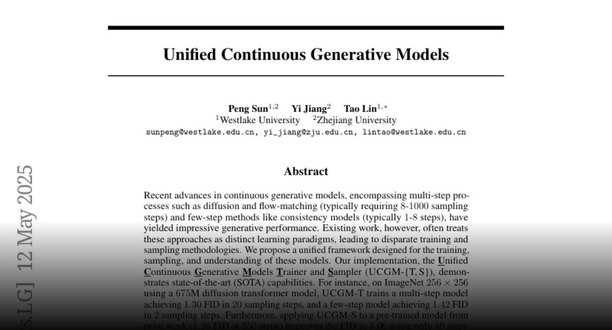 Unified Continuous Generative Models