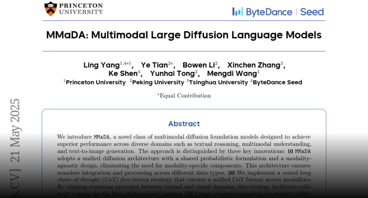 MMaDA: Multimodal Large Diffusion Language Models