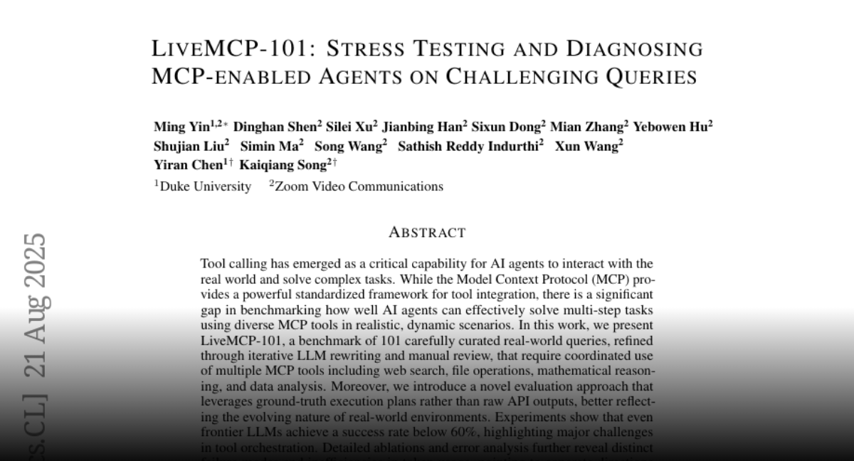 LiveMCP-101: Stress Testing and Diagnosing MCP-enabled Agents on  Challenging Queries