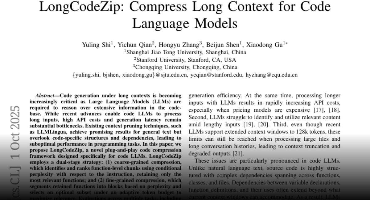 LongCodeZip: Compress Long Context for Code Language Models
