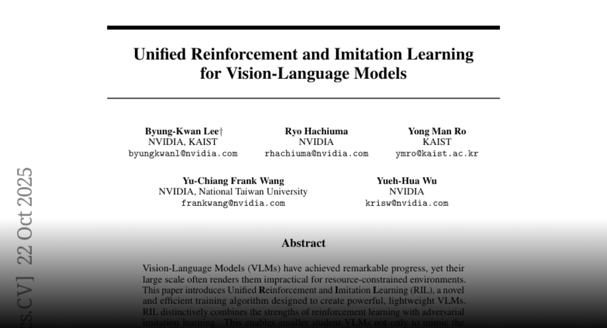 Unified Reinforcement and Imitation Learning for Vision-Language Models