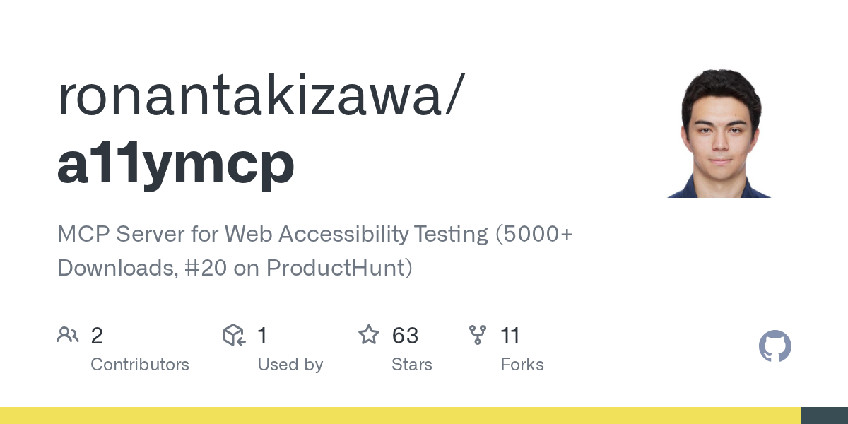 ronantakizawa/a11ymcp: MCP Server for Web Accessibility Testing