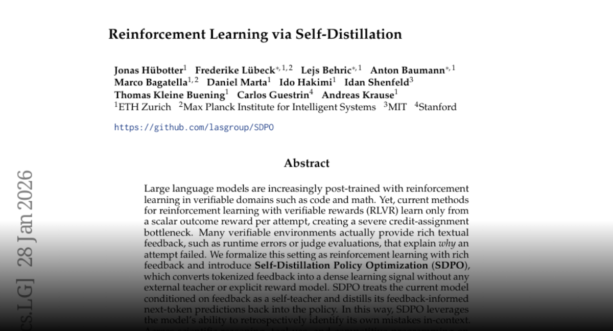 Reinforcement Learning via Self-Distillation