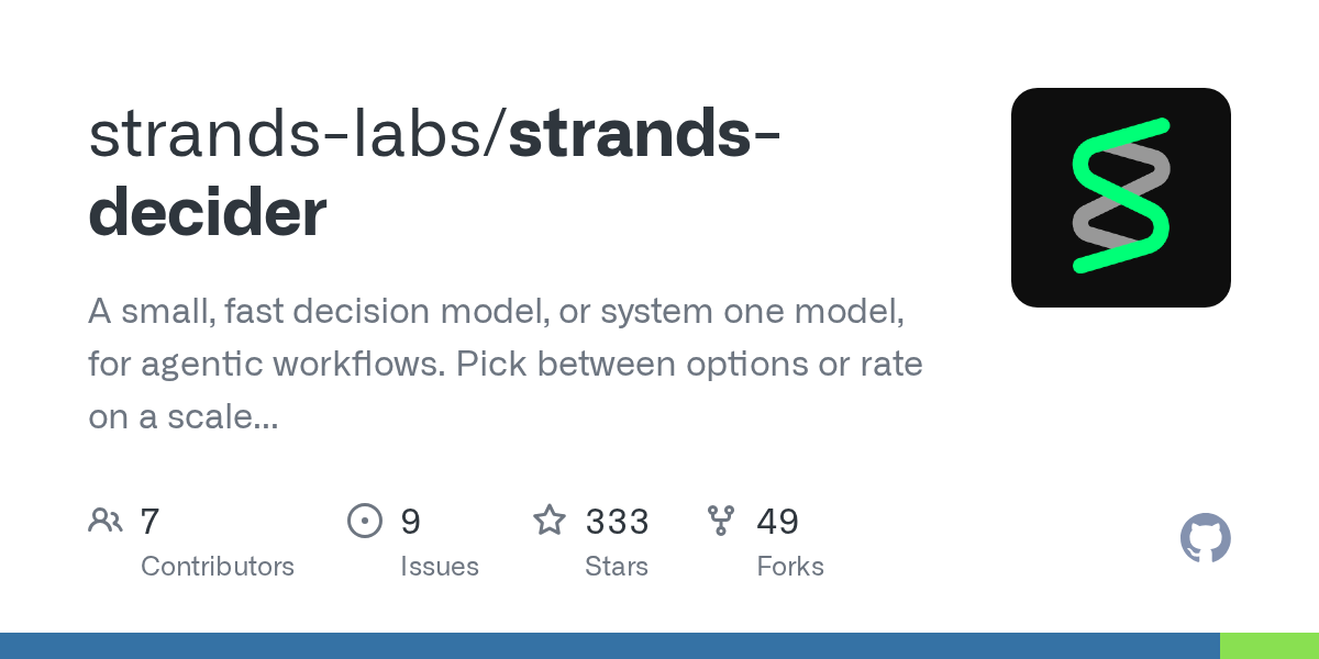 strands-labs/strands-decider: A small, fast decision model