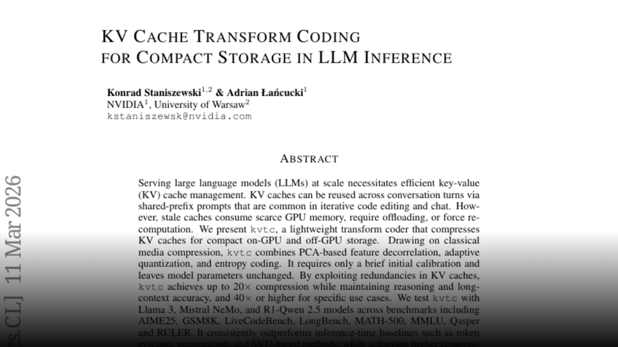KV Cache Transform Coding for Compact Storage in LLM Inference