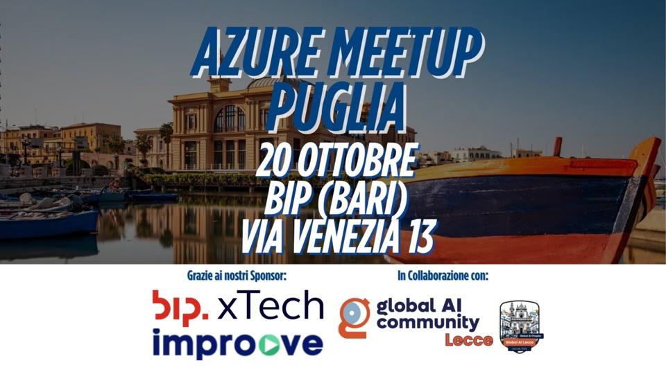 AZURE MEETUP PUGLIA 20 0TTOBRE BARI