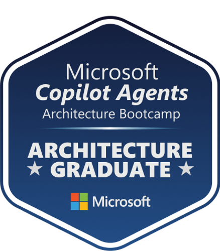 Badge Microsoft Copilot Agents Architecture Bootcamp Graduate Badge