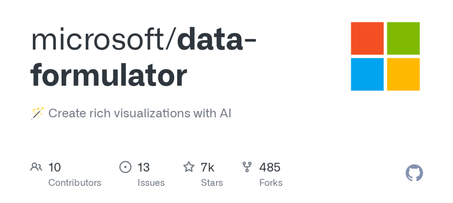 Create rich visualizations with AI with microsoft/data-formulator: 🪄 