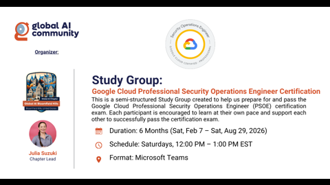 Google Cloud Professional Security Operations Engineer (PSOE) Certification | 6-Month Study Group (Feb 7 – Aug 29, 2026)