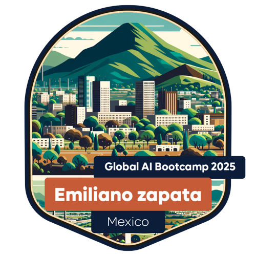 Badge Global AI Bootcamp 2025 - Mexico - Emiliano zapata - Attendee