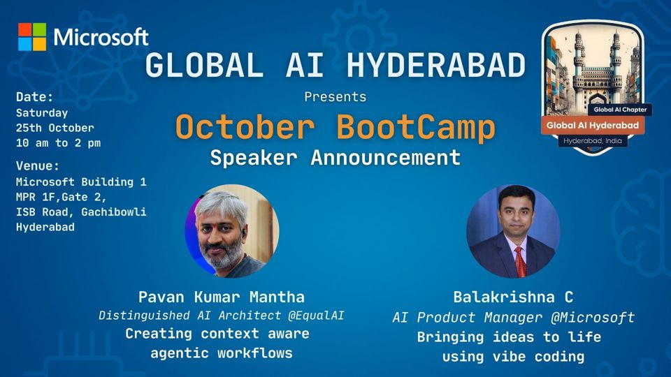Global AI Hyderabad Bootcamp October Meetup