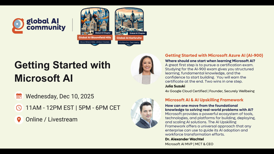 Getting Started with Microsoft AI | A Joint Event by the Global AI Bloomfield Hills & Karlsruhe Chapters