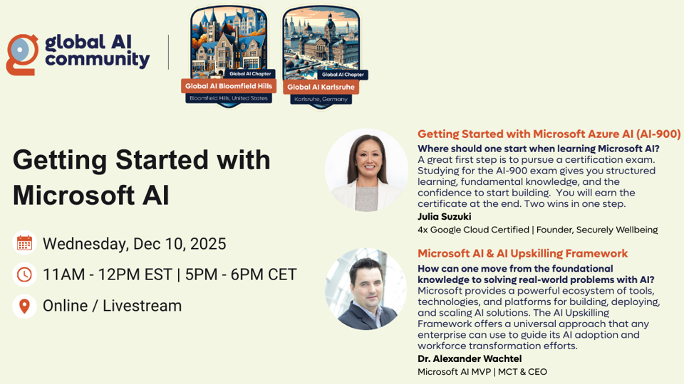Getting Started with Microsoft AI | A Joint Event by the Global AI Bloomfield Hills & Karlsruhe Chapters